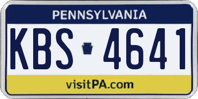 PA license plate KBS4641