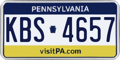 PA license plate KBS4657