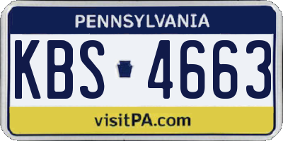 PA license plate KBS4663