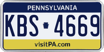 PA license plate KBS4669