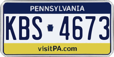 PA license plate KBS4673