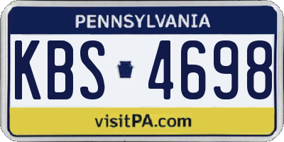 PA license plate KBS4698