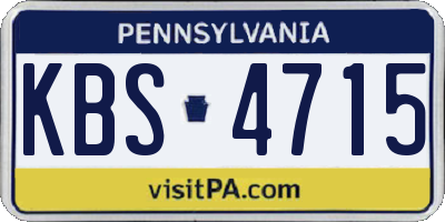 PA license plate KBS4715