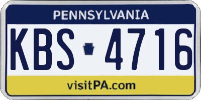PA license plate KBS4716