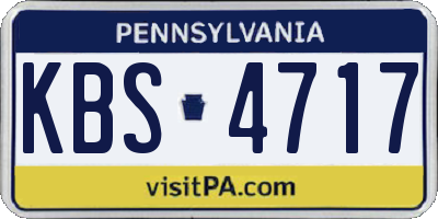 PA license plate KBS4717