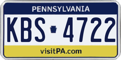 PA license plate KBS4722