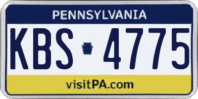 PA license plate KBS4775