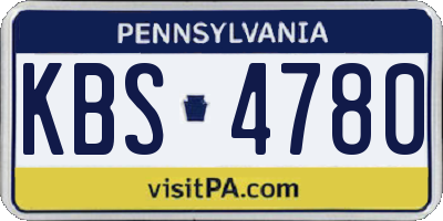 PA license plate KBS4780