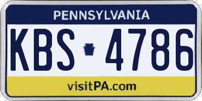 PA license plate KBS4786