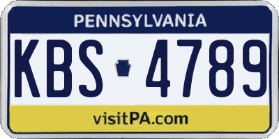 PA license plate KBS4789
