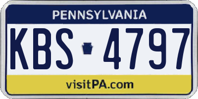 PA license plate KBS4797