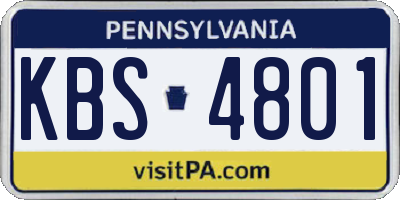 PA license plate KBS4801