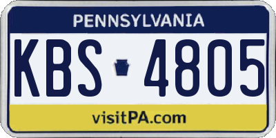 PA license plate KBS4805