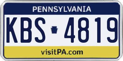 PA license plate KBS4819