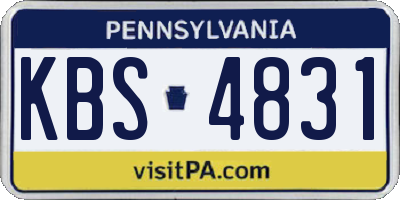 PA license plate KBS4831