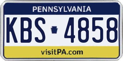 PA license plate KBS4858