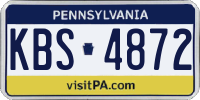 PA license plate KBS4872