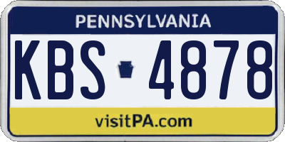 PA license plate KBS4878