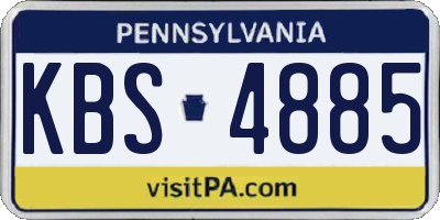 PA license plate KBS4885