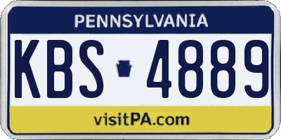 PA license plate KBS4889