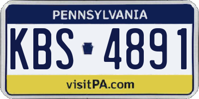 PA license plate KBS4891