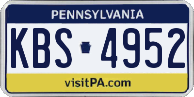 PA license plate KBS4952