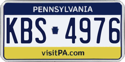 PA license plate KBS4976
