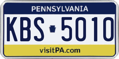 PA license plate KBS5010