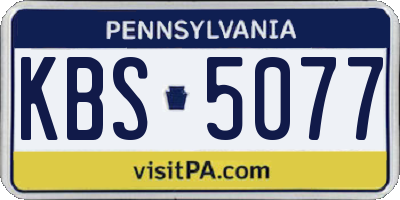 PA license plate KBS5077
