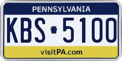 PA license plate KBS5100