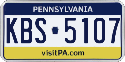 PA license plate KBS5107