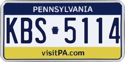 PA license plate KBS5114