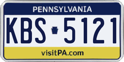 PA license plate KBS5121
