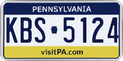 PA license plate KBS5124