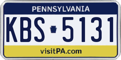 PA license plate KBS5131