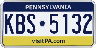 PA license plate KBS5132