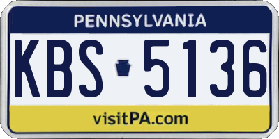 PA license plate KBS5136