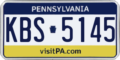 PA license plate KBS5145