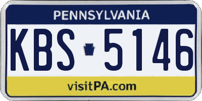 PA license plate KBS5146