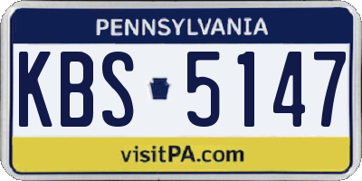 PA license plate KBS5147