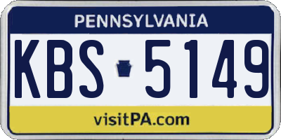 PA license plate KBS5149
