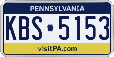 PA license plate KBS5153