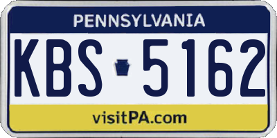 PA license plate KBS5162