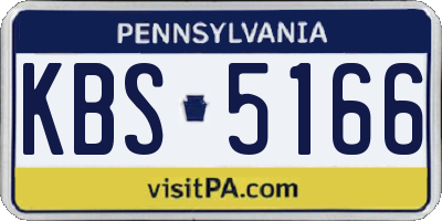 PA license plate KBS5166