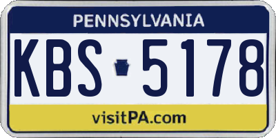 PA license plate KBS5178