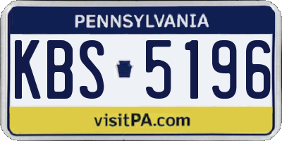 PA license plate KBS5196