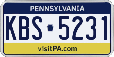 PA license plate KBS5231