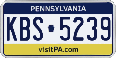 PA license plate KBS5239