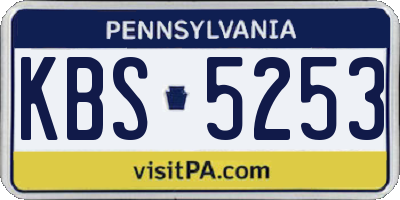 PA license plate KBS5253