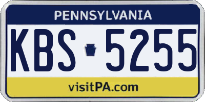 PA license plate KBS5255